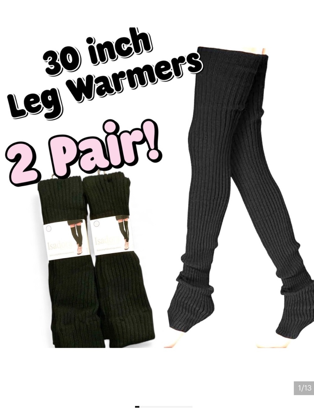 🌸Sexy 2 Pair Extra Long Ribbed Thigh High Leg Warmers